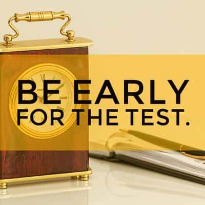 wakeup early on exam day
