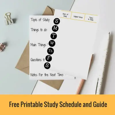 Free Printable Study Schedule and Guide