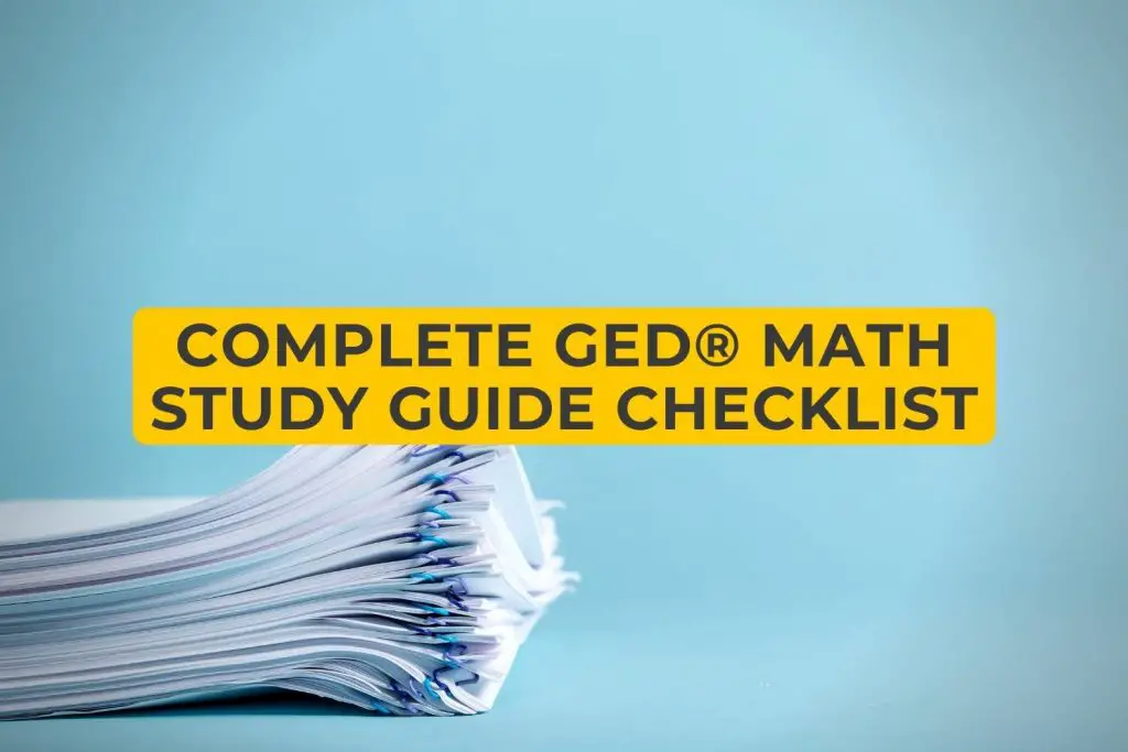 Complete GED Math Study Guide Checklist