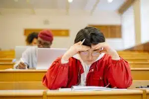 Student while taking exam