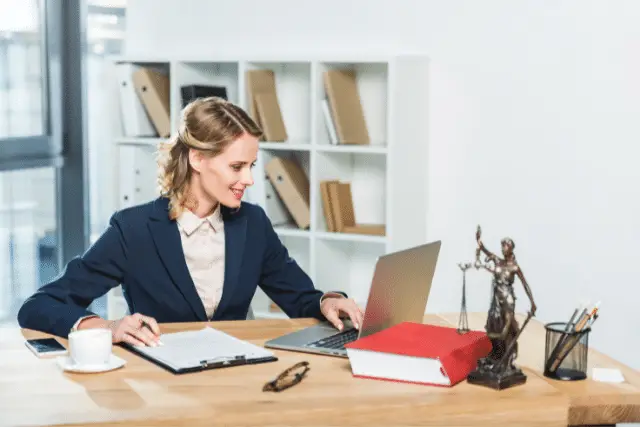 female lawyer working