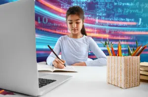 girl learning math online - featured image