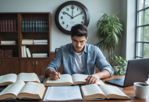 guy reviewing for exam - featured image